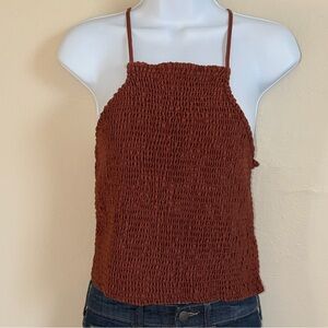 A new day Shirred Spaghetti Strapped Halter Top.